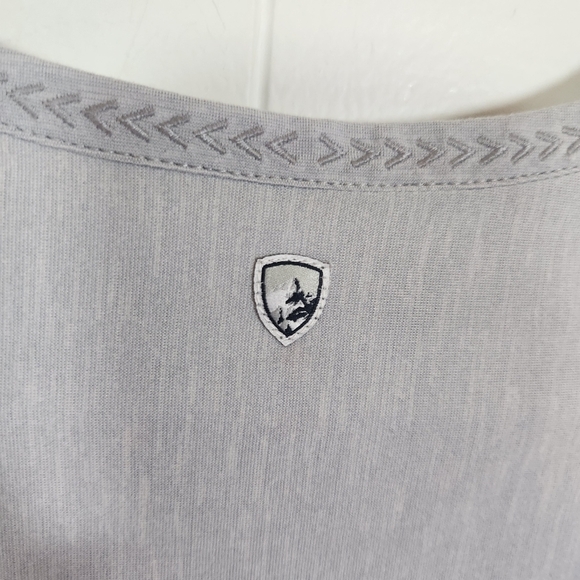 Kuhl Allegro Gray Split Neck Short Sleeve Activewear Top Size Small - Picture 8 of 16